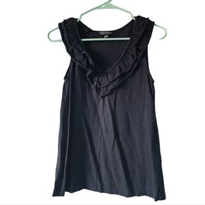 Banana Republic Ruffle Tank Top Black Size X-Small
